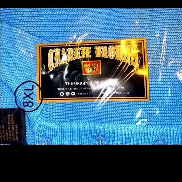 Solid Blue Rare 8XL FB County Charlie Brown Shirt - Picture 4 of 12